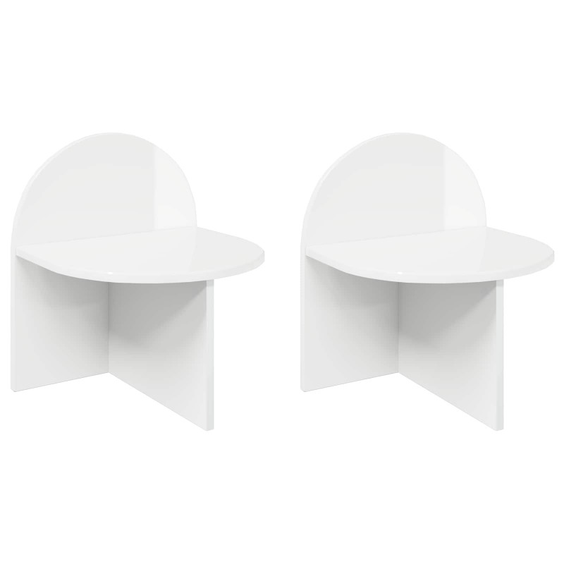 Stolik nocny 2 pcs Biały wysoki połysk 40 x 35,5 x 45,5 cm