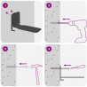 Półka wisząca z półką 8 pcs Czarny 6 x 10,8 x 6,6 cm