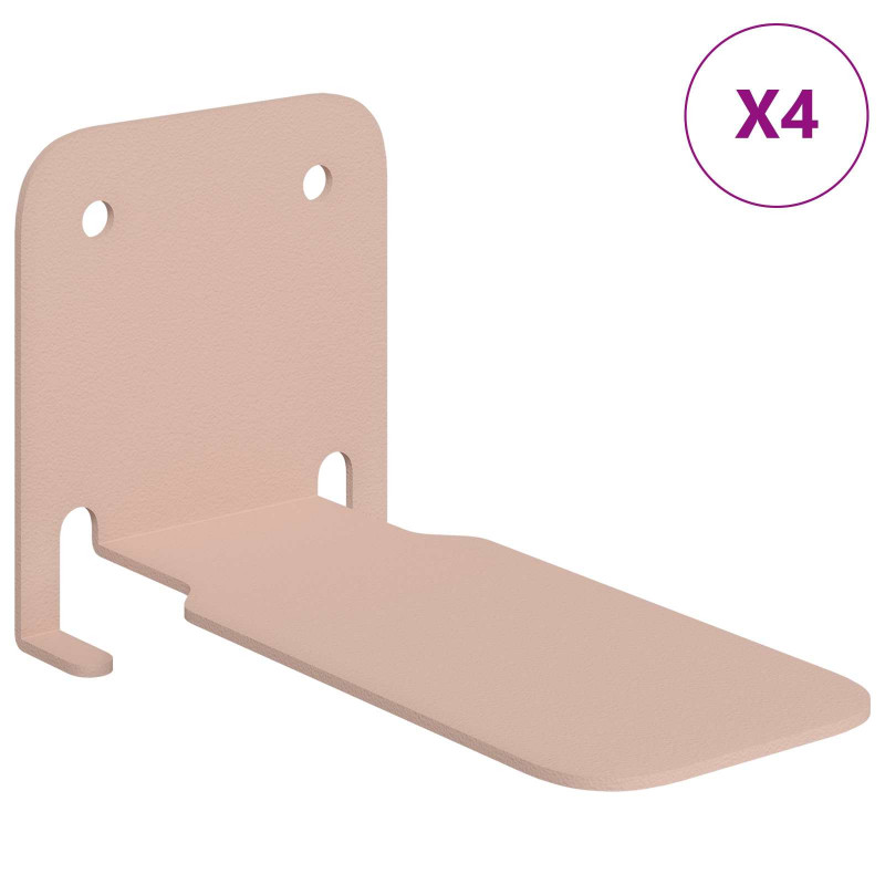 Półka wisząca z półką 4 pcs Różowy 6 x 10,8 x 6,6 cm