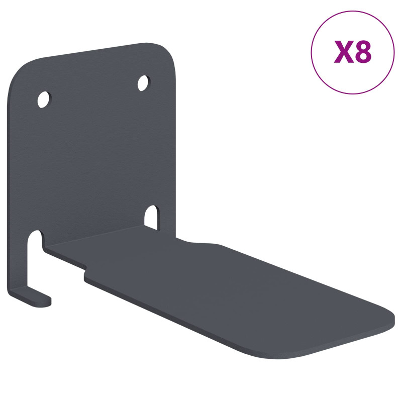 Półka wisząca z półką 8 pcs Antracyt 6 x 10,8 x 6,6 cm