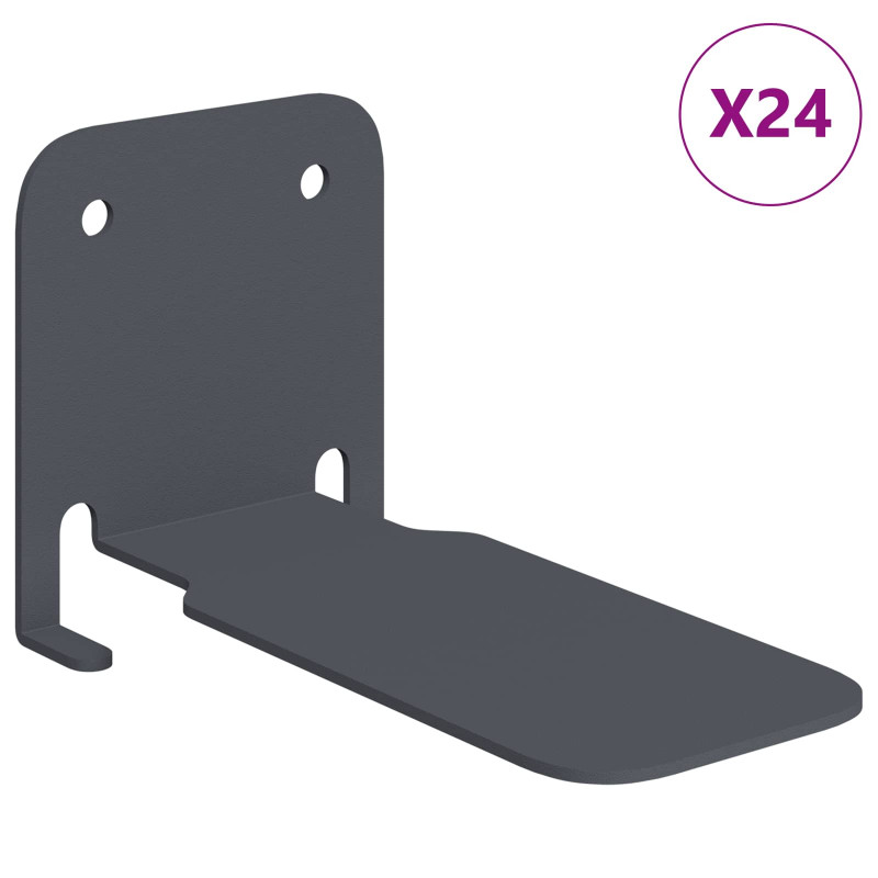Półka wisząca z półką 24 pcs Antracyt 6 x 10,8 x 6,6 cm