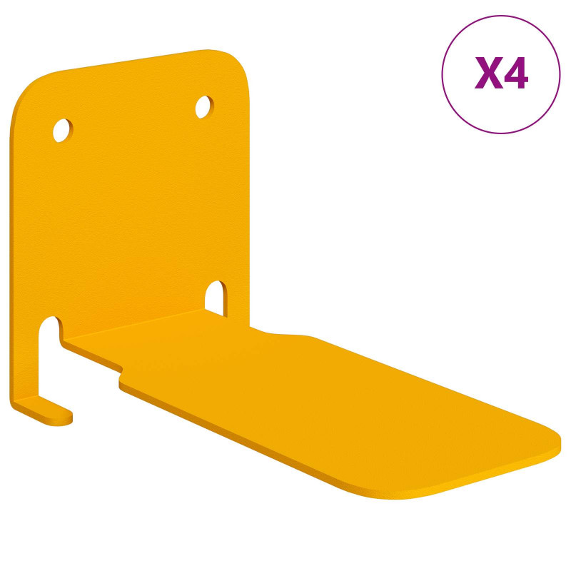 Półka wisząca z półką 4 pcs Musztardowy Żółty 6 x 10,8 x 6,6 cm