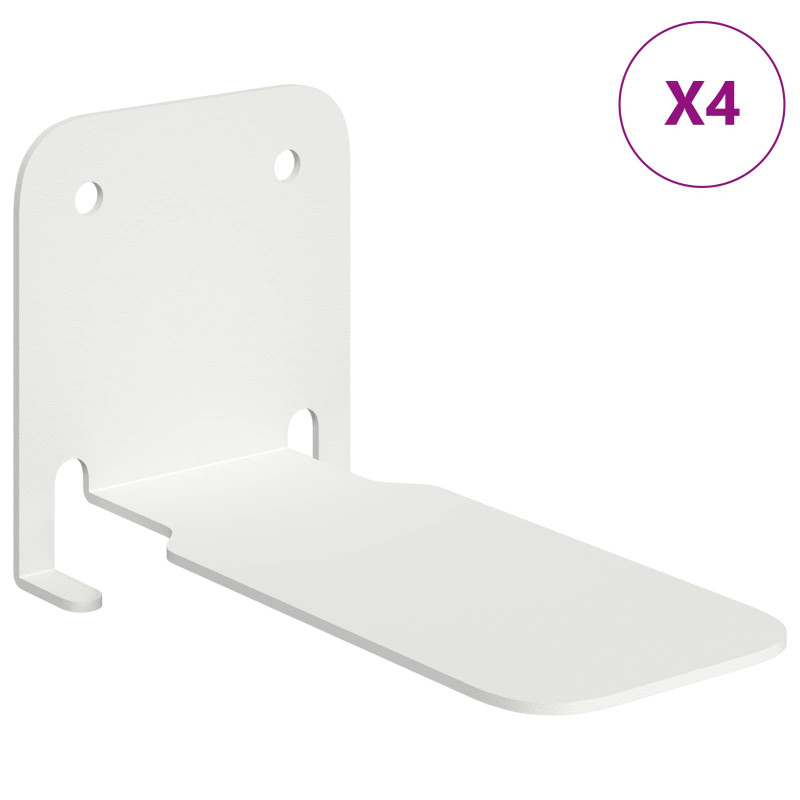 Półka wisząca z półką 4 pcs Biały 6 x 10,8 x 6,6 cm
