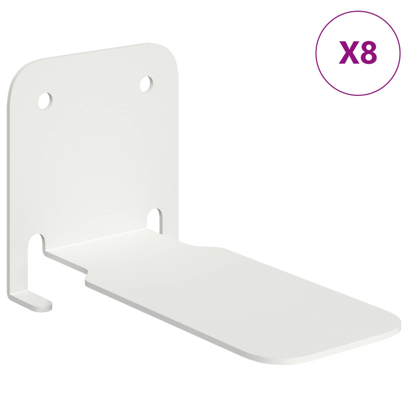 Półka wisząca z półką 8 pcs Biały 6 x 10,8 x 6,6 cm