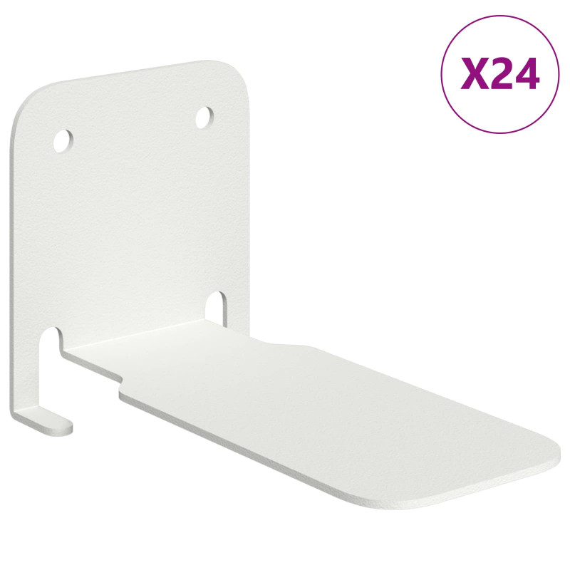Półka wisząca z półką 24 pcs Biały 6 x 10,8 x 6,6 cm