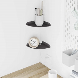 Półka wisząca z półką 2 pcs Czarny 15 x 15 x 2 cm