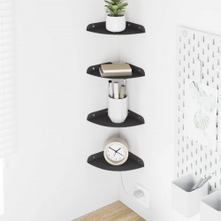 Półka wisząca z półką 4 pcs Czarny 15 x 15 x 2 cm