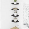 Półka wisząca z półką 4 pcs Czarny 15 x 15 x 2 cm
