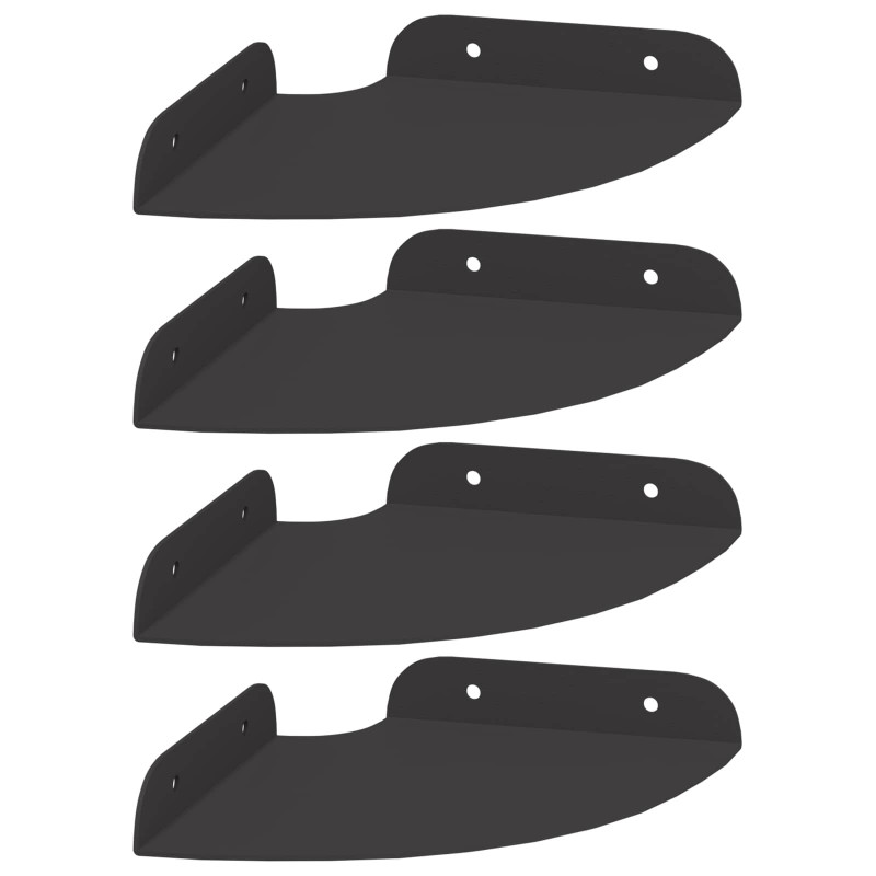 Półka wisząca z półką 4 pcs Czarny 15 x 15 x 2 cm