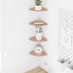 Półka wisząca z półką 4 pcs Różowy 15 x 15 x 2 cm