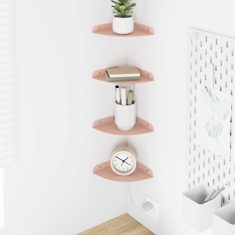 Półka wisząca z półką 4 pcs Różowy 15 x 15 x 2 cm