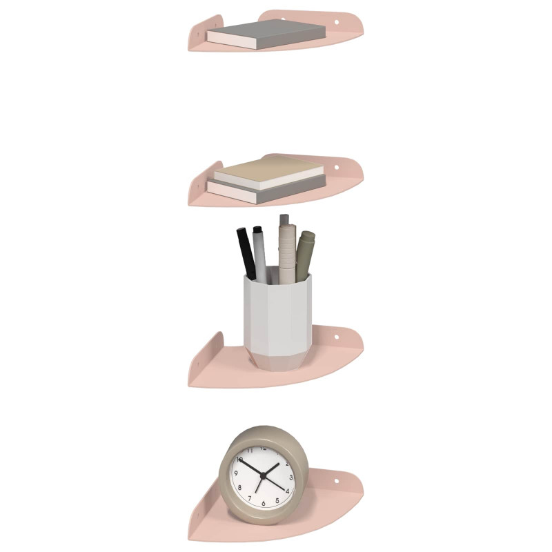 Półka wisząca z półką 4 pcs Różowy 15 x 15 x 2 cm