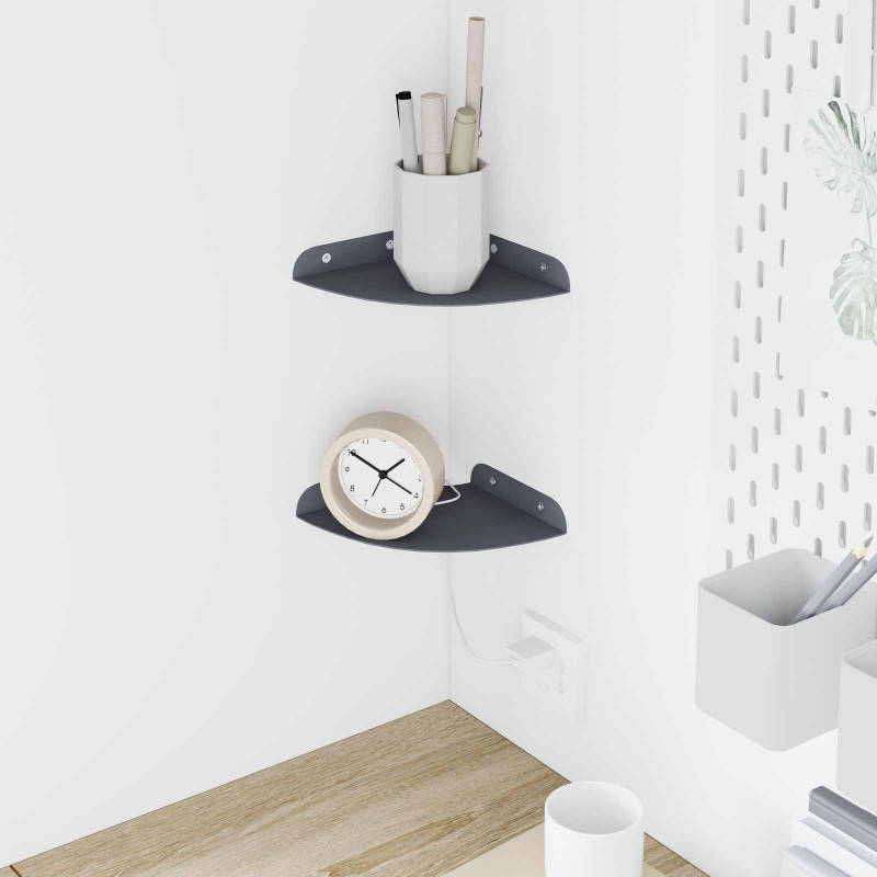 Półka wisząca z półką 2 pcs Antracyt 15 x 15 x 2 cm