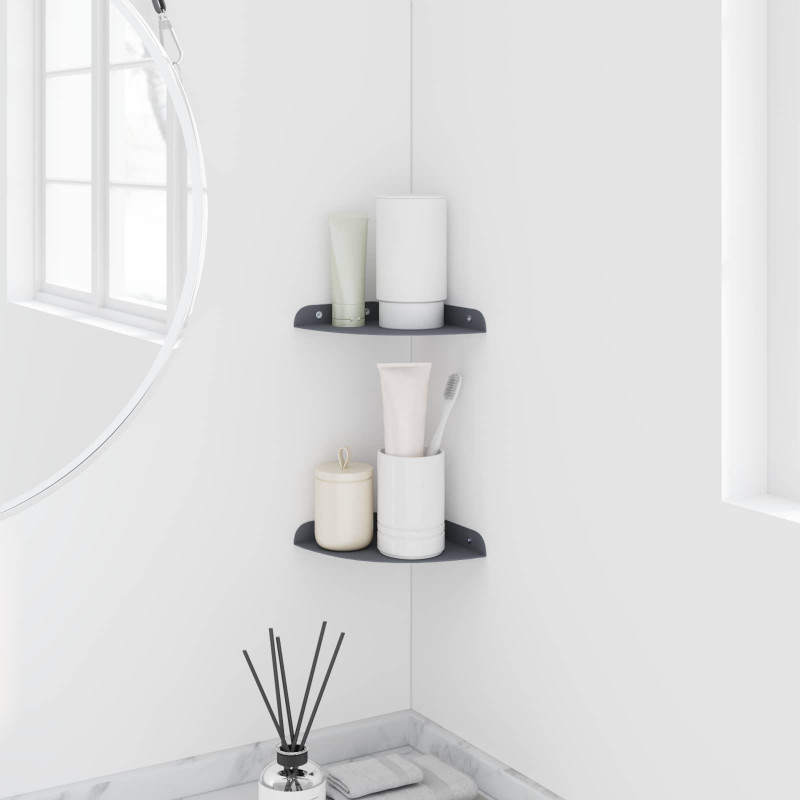 Półka wisząca z półką 2 pcs Antracyt 15 x 15 x 2 cm