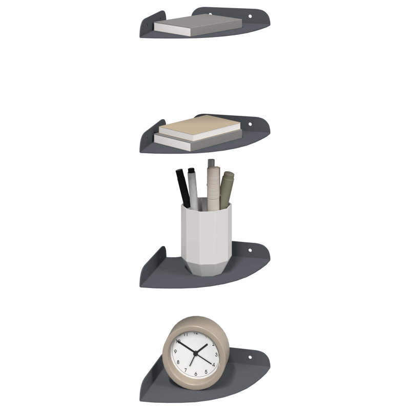 Półka wisząca z półką 4 pcs Antracyt 15 x 15 x 2 cm