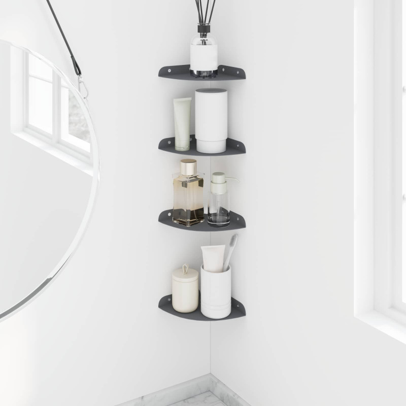 Półka wisząca z półką 4 pcs Antracyt 15 x 15 x 2 cm