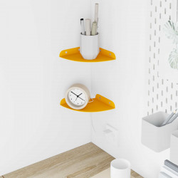 Półka wisząca z półką 2 pcs Musztardowy Żółty 15 x 15 x 2 cm