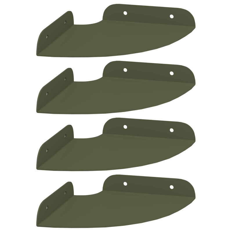 Półka wisząca z półką 4 pcs Zielony oliwkowy 15 x 15 x 2 cm