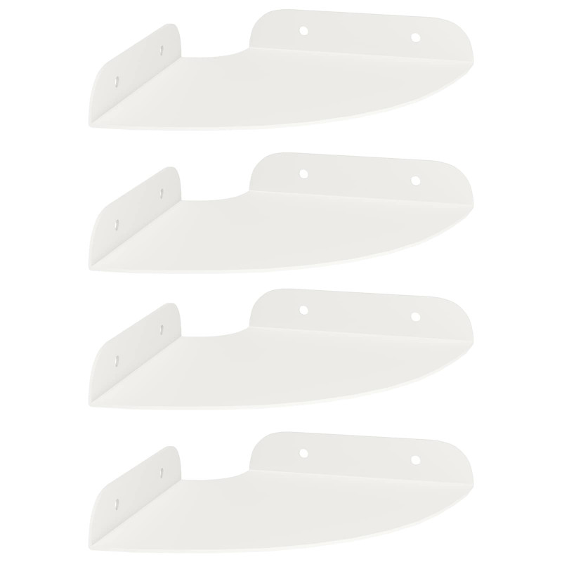 Półka wisząca z półką 4 pcs Biały 15 x 15 x 2 cm
