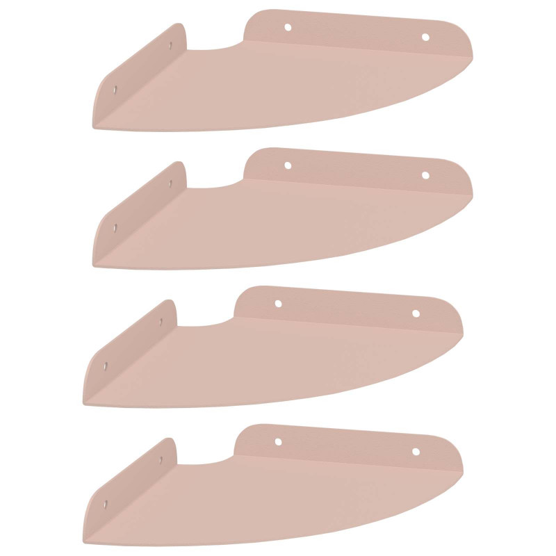 Półka wisząca z półką 4 pcs Różowy 18 x 18 x 2 cm