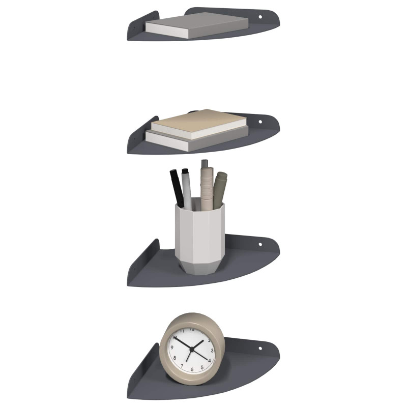 Półka wisząca z półką 4 pcs Antracyt 18 x 18 x 2 cm