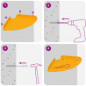 Półka wisząca z półką 2 pcs Musztardowy Żółty 18 x 18 x 2 cm