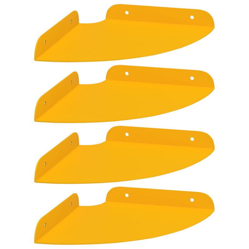 Półka wisząca z półką 4 pcs Musztardowy Żółty 18 x 18 x 2 cm