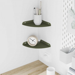 Półka wisząca z półką 2 pcs Zielony oliwkowy 18 x 18 x 2 cm