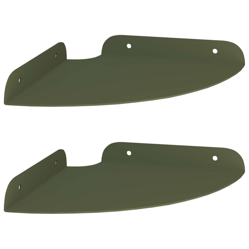 Półka wisząca z półką 2 pcs Zielony oliwkowy 18 x 18 x 2 cm