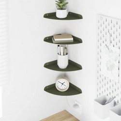 Półka wisząca z półką 4 pcs Zielony oliwkowy 18 x 18 x 2 cm