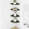 Półka wisząca z półką 4 pcs Zielony oliwkowy 18 x 18 x 2 cm
