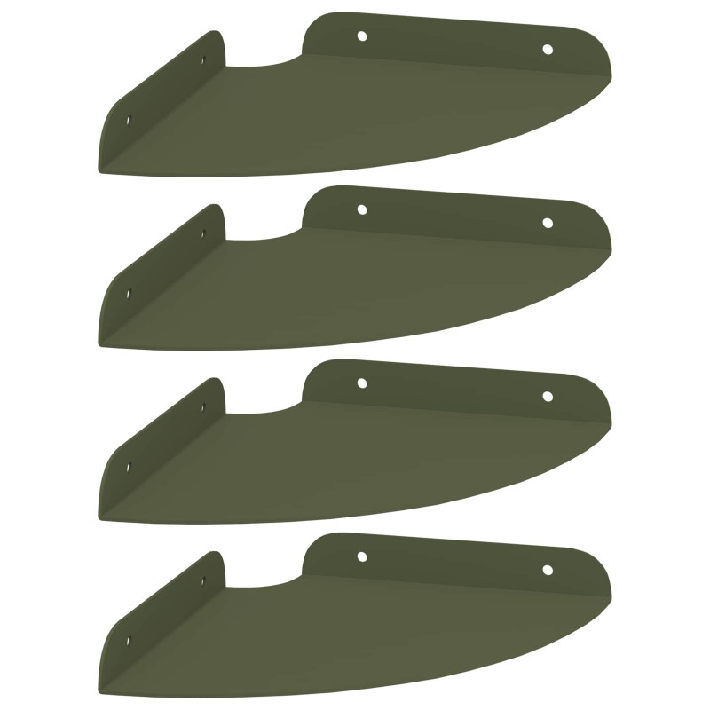 Półka wisząca z półką 4 pcs Zielony oliwkowy 18 x 18 x 2 cm