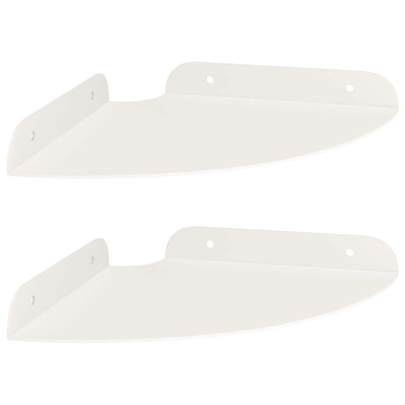 Półka wisząca z półką 2 pcs Biały 18 x 18 x 2 cm