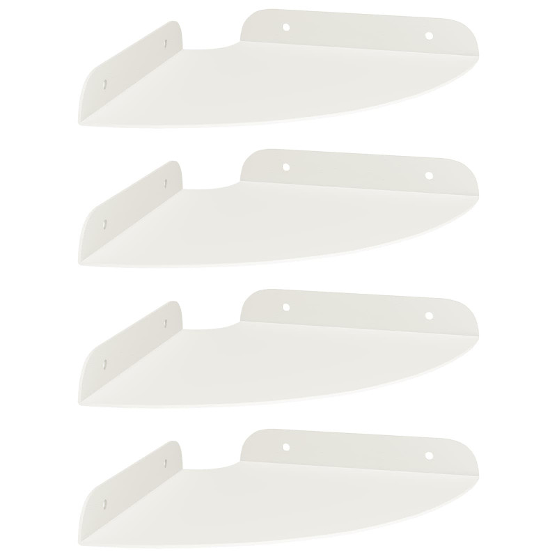 Półka wisząca z półką 4 pcs Biały 18 x 18 x 2 cm