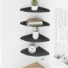 Półka wisząca z półką 4 pcs Czarny 24 x 24 x 2 cm