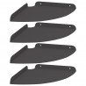 Półka wisząca z półką 4 pcs Czarny 24 x 24 x 2 cm