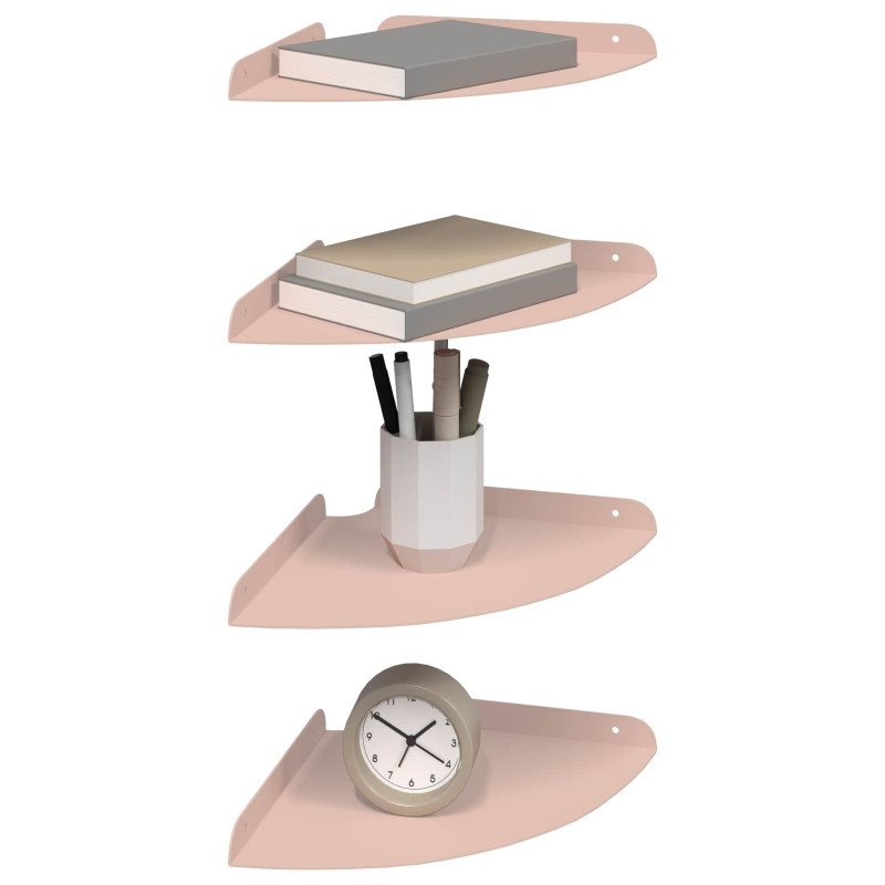 Półka wisząca z półką 4 pcs Różowy 24 x 24 x 2 cm