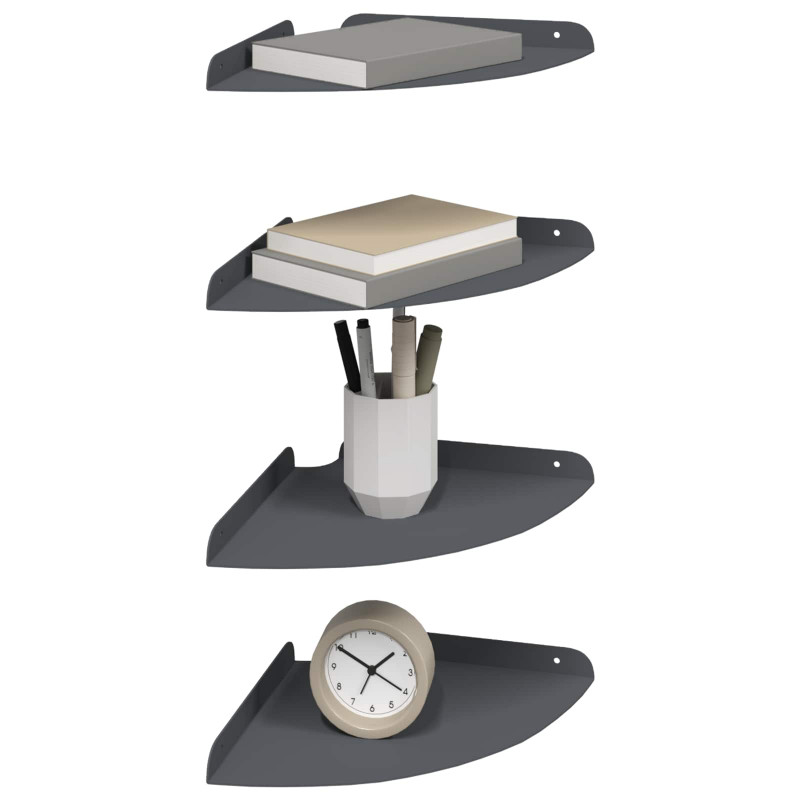 Półka wisząca z półką 4 pcs Antracyt 24 x 24 x 2,3 cm