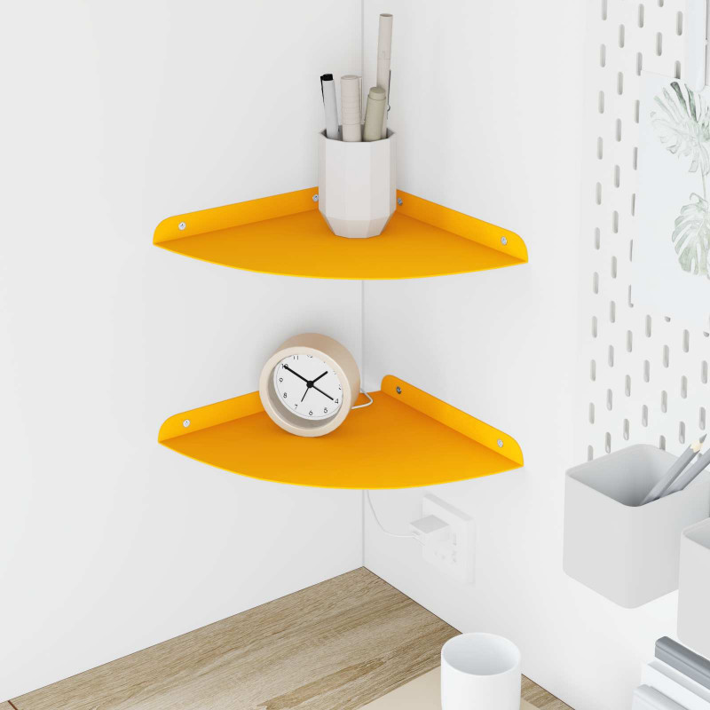 Półka wisząca z półką 2 pcs Musztardowy Żółty 24 x 24 x 2 cm