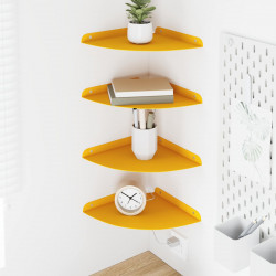 Półka wisząca z półką 4 pcs Musztardowy Żółty 24 x 24 x 2 cm