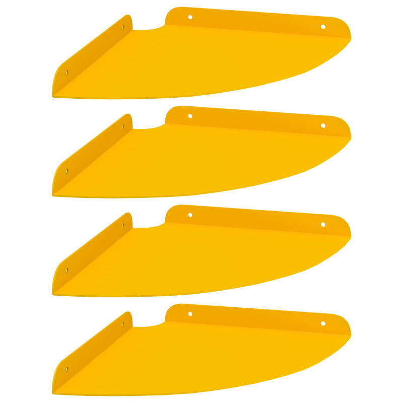 Półka wisząca z półką 4 pcs Musztardowy Żółty 24 x 24 x 2 cm