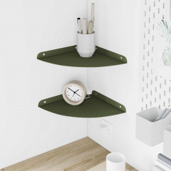 Półka wisząca z półką 2 pcs Zielony oliwkowy 24 x 24 x 2 cm