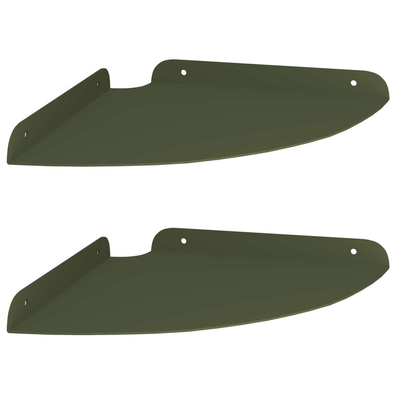 Półka wisząca z półką 2 pcs Zielony oliwkowy 24 x 24 x 2 cm