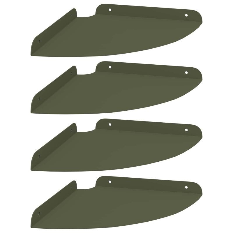 Półka wisząca z półką 4 pcs Zielony oliwkowy 24 x 24 x 2 cm