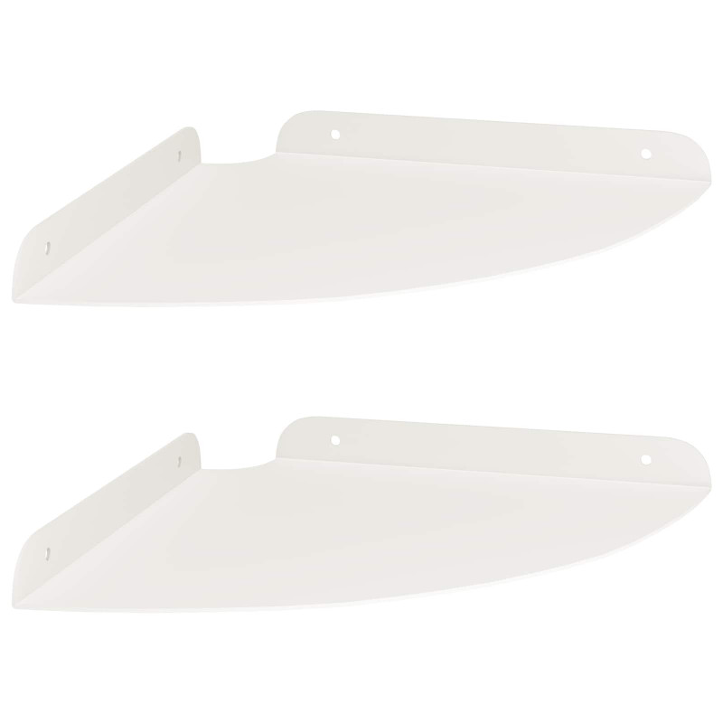 Półka wisząca z półką 2 pcs Biały 24 x 24 x 2 cm
