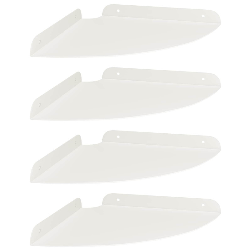 Półka wisząca z półką 4 pcs Biały 24 x 24 x 2 cm