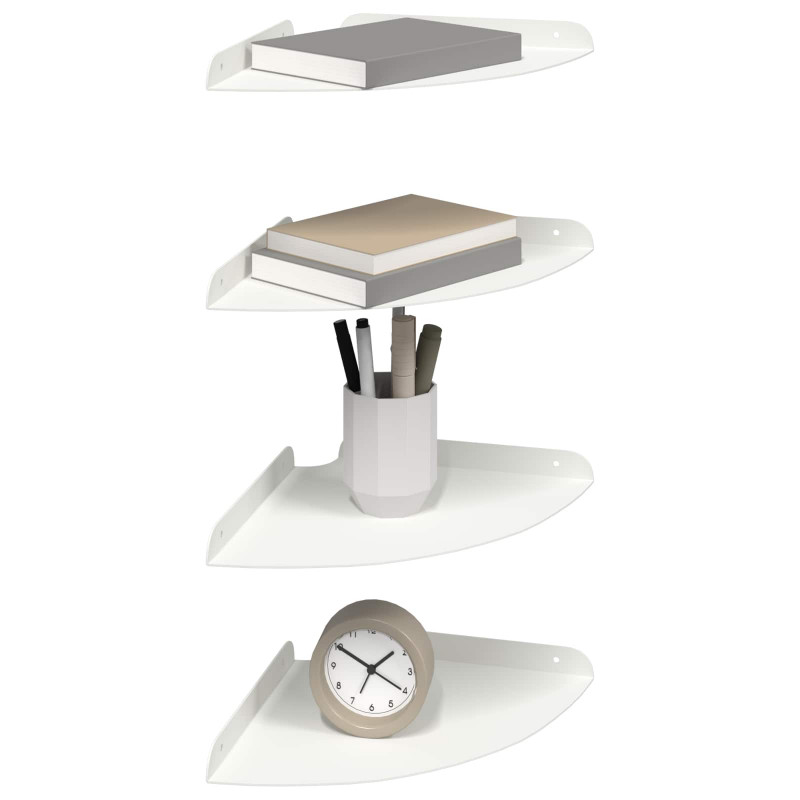 Półka wisząca z półką 4 pcs Biały 24 x 24 x 2 cm