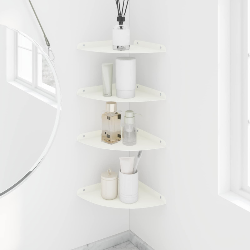 Półka wisząca z półką 4 pcs Biały 24 x 24 x 2 cm