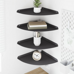 Półka wisząca z półką 4 pcs Czarny 30 x 30 x 2 cm