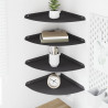 Półka wisząca z półką 4 pcs Czarny 30 x 30 x 2 cm